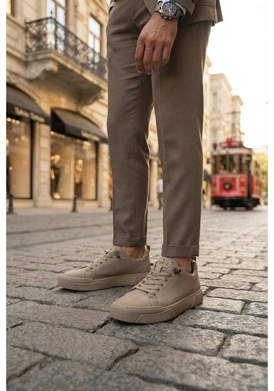 Fort Noka North Rahat Lastik Bağcıklı Sneaker Keten Erkek Ayakkabı Bej
