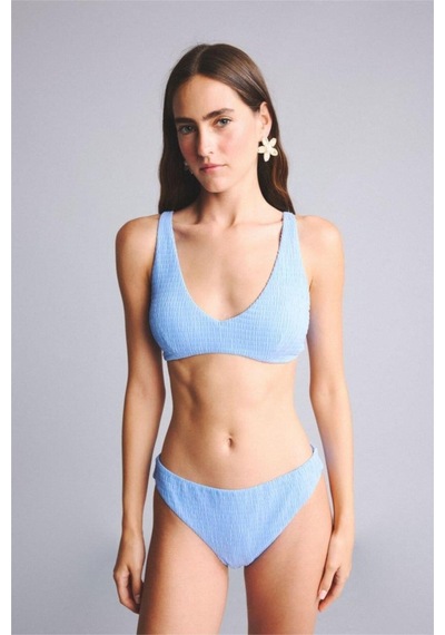 Defacto Regular Fıt Kırışık Dokulu Kumaş Mavi Bikini Alt G5349ax26smbe552 Mavi-be552