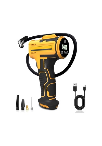 A6666 Şarjlı Lastik Şişirme Pompası, Led Işıklı, 3600mah Powerbank, Kablosuz Air Compressor