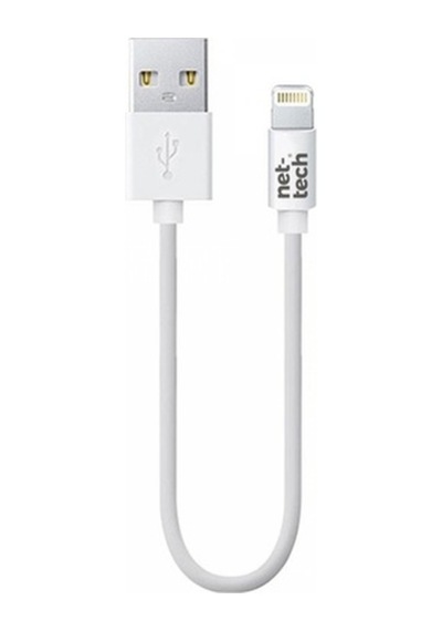 Nettech NT-26 Plastik 20 CM Lightning Data Kablo Beyaz