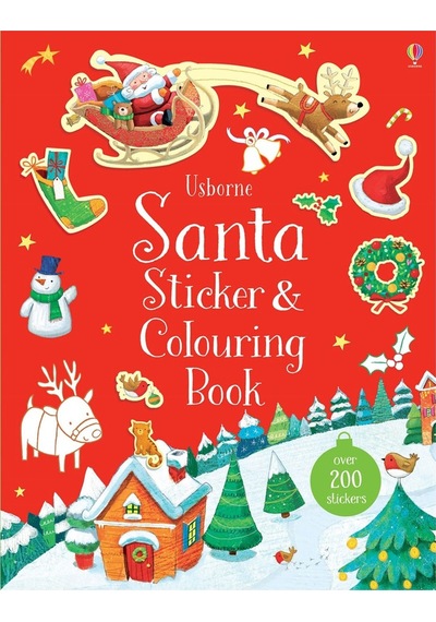 Santa Sticker And Colouring Book Usborne Publishing