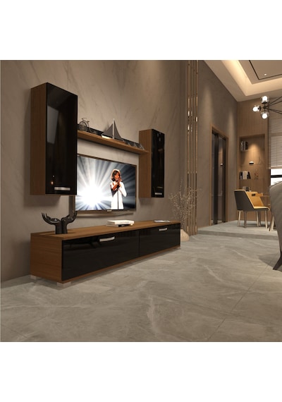 Decoraktiv Eko 5d Slm Std Tv Ünitesi Tv Sehpası Ceviz - Siyah
