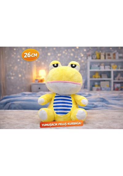 Peluş Kurbağa 26 Cm Yumuşacık Sevimli Oyuncak Sarı