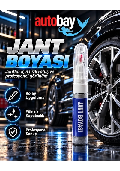 Gümüş Gri Metalik Jant Boyası Çizik Onarımı Rötüş Kalemi