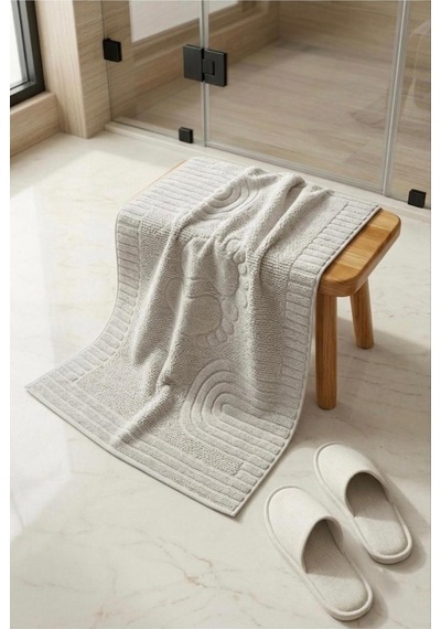 Esila Serisi Gri Renk Ayak Havlusu 50 X 70 Premium Yumuşak Dokulu %100 Organik Pamuk Gri - 891743445 Gri