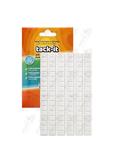 Hamur Yapıştırıcı Tack-it 50gr 1 Paket 65 Parça Macun Sakız Yapıştırıcı Takıt Çerçeve Afiş Duvar İz Bırakmaz Sökülebilir