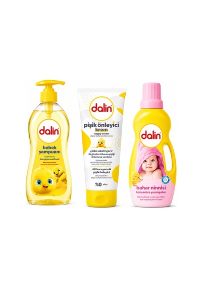 Bebek Bakım Ve Çamaşır Seti - 1200 Ml Yumuşatıcı + 700 Ml Şampuan + 100 Ml Pişik Kremi 3'lü Paket 3'lü Set