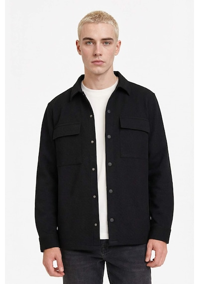 Defacto Regular Fit Twill Uzun Kollu Gömlek E7689ax25aubk81 Siyah
