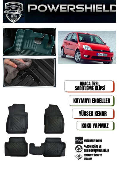 Powershıeld Ford Fiesta 2002-2008 Uyumlu Araca Özel Premium 5d Havuzlu Oto Paspas