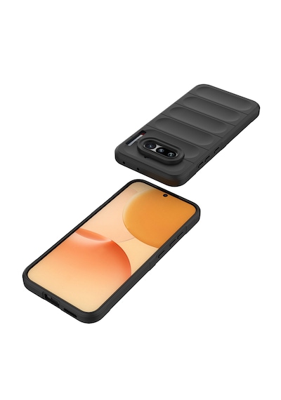 Nothing Phone 4a Kılıf Kamera Korumalı Darbe Emici Esnek Oyuklu Arka Yüzey Tasarımlı Pürüzsüz Silikon Siyah