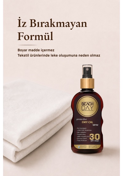 Beach Day SPF 30 Koruyucu Bronzlaştırıcı Kuru Yağ Sprey 150 ML