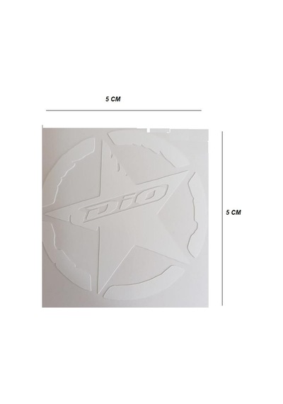 Honda Dio Yazılı Sticker Yıldız Army 5X5Cm Beyaz 2 Li Set