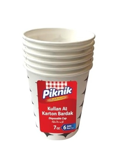 Piknik Kullan At Karton Bardak 7 Oz 6'lı 1483 Açık Mavi