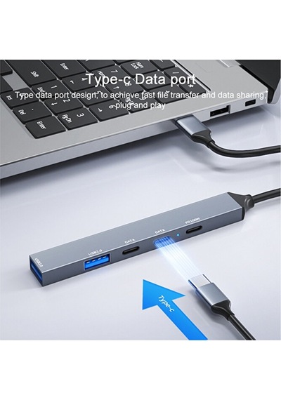 Pd 100w 5in1 Type-c To Usb Çoklayıcı Çevirici Hub 5 Port / 2xusb