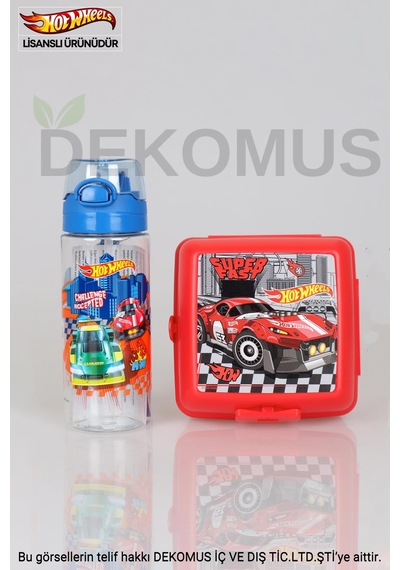 Dekomus İle Yeni Sezon Lisanslı Hot Wheels 2 Katlı Beslenme Kabı Ve 500 Ml Matara Seti Diğer