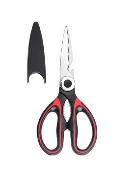 Profesyonel Mutfak Makası 21x9 Cm - Paslanmaz Çelik Çok Amaçlı Et Ve Tavuk Makası - Koruyucu Kılıflı Ve Şiş
