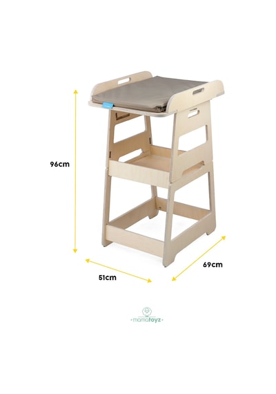 Bebek Alt Değiştirme Kulesi Baby Changing Tower Natural