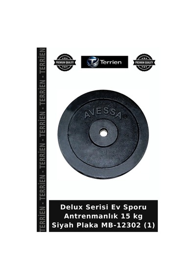 Delux Serisi Ev Sporu Antrenmanlık 15 Kg Siyah Plaka Mb-12302 1
