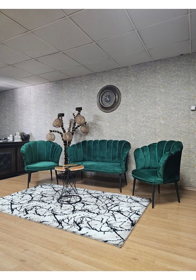 Zafir Papatya Çay Seti Koltuk Takımı Siyah Boyalı Sivriltme Ayak, Balkon, Salon, Ofis, Cafe Koltuk Takımı Yeşil Zafir Papatya Çay Seti Koltuk Takımı Siyah Boyalı Sivriltme Ayak, Balkon, Salon, Ofis, Cafe Koltuk Takımı Yeşil