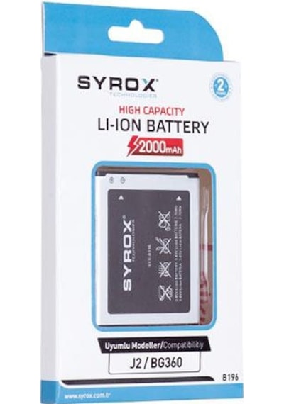 Syrox Samsung Uyumlu J2 / Bg360 Batarya B196