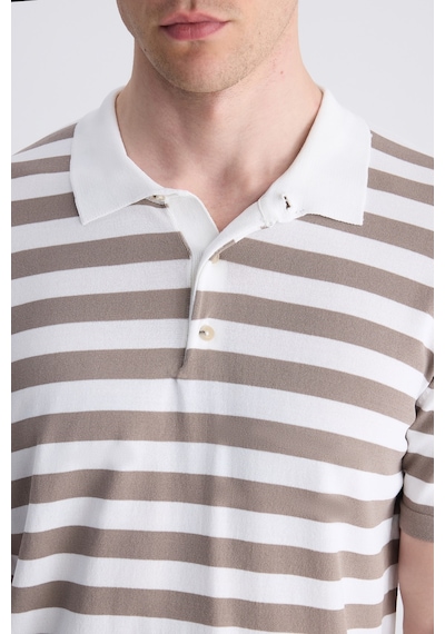 D's Damat Ds Damat Regular Fit Vizon Çizgili Yazlık Rayon Triko T-shirt 4hc060112010m V01