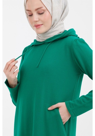 Armine Trend Triko Elbise 22KD902 Netfi Yeşil