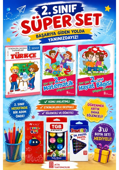 2.sınıf Çıtır Çıtır Çalışma Kitabım Seti Boya Seti Hediyeli