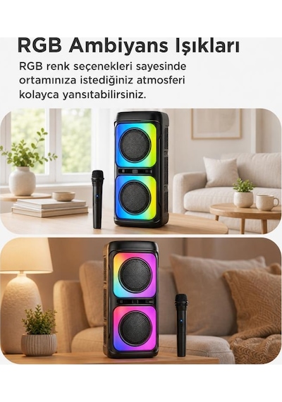 Torima KTS-2362 Bluetooth 5.0 Kablosuz Taşınabilir Mikrofonlu Hoparlör