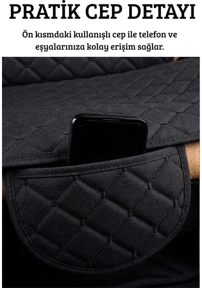 Terletmez Cepli Oto Koltuk Minder Seti Kolay Montaj Universal Koruyucu Kılıf Kumaş Siyah