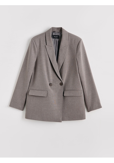 Lcwaıkıkı Classic Kahverengi Kruvaze Yaka Kadın Blazer Ceket