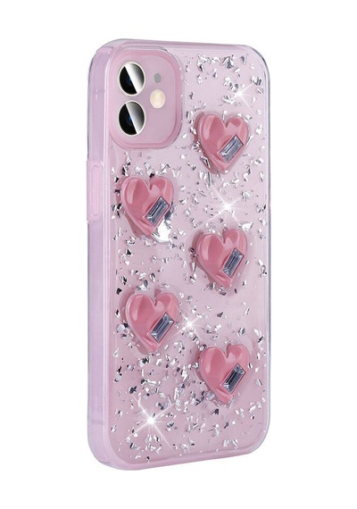 Apple Uyumlu  iPhone 15 İle Airbagli Simli Arka Yüzeyli Kapak