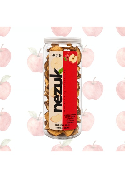Nezuk Güneş Enerjisi İle Kurutulmuş Doğal Kırmızı Elma-pet 50 G