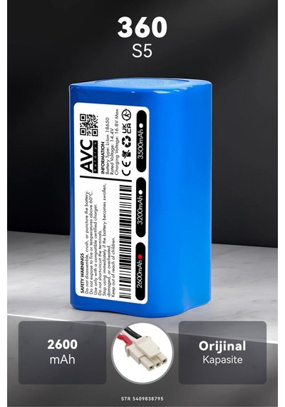 360 S5 2600mah Robot Süpürge Bataryası D.k