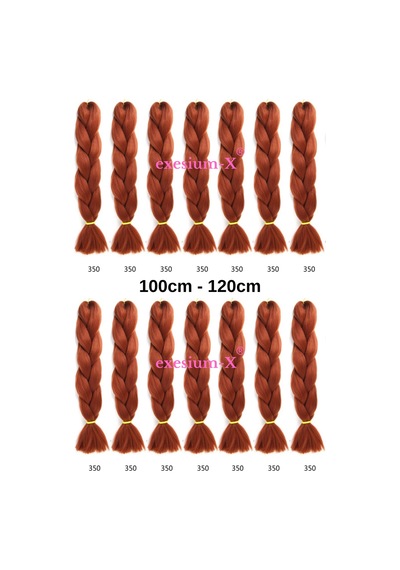 X-pression Afrika Örgüsü Ve Rasta Için Sentetik Saç 100gr-350 Kızıl Bakır