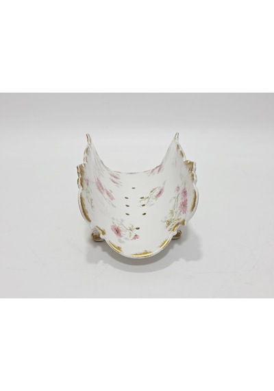 Gda Çiçek Desenli Porselen Kuşkonmaz Sunum Tabağı 22,5x13x10,5cm Çok Renkli