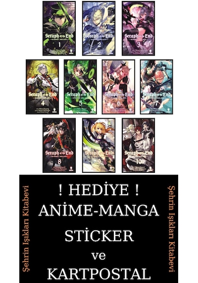 Seraph Of The End 1-2-3-4-5-6-7-8-9-10 Manga Seti 10 Kitap / Anime-manga Sticker Ve Kartpostal