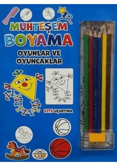 Muhteşem Boyama - Oyunlar Ve Oyuncaklar + 6lı Boya Kalemi - Yqbx-773163