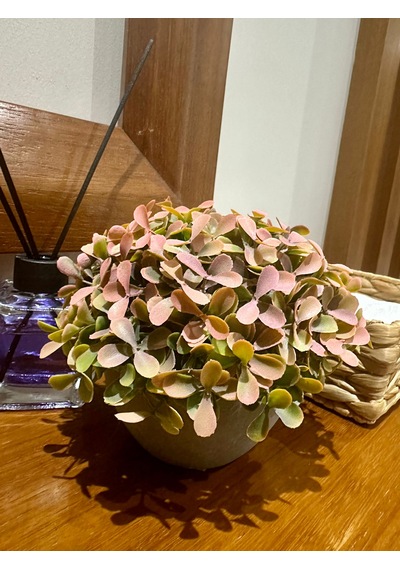 Modern Gri Saksıda Gerçekçi Yapay Dekoratif Bitki 17 X13 Cm Ev Ve Ofis Dekoru Çok Renkli