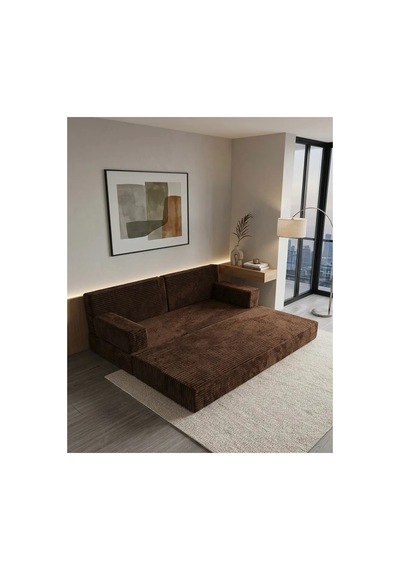 Premium Fitilli Kadife Kumaş, Konforlu Yer Kanepesi ,modüler Koltuk Takımı - Kahve Kahverengi Premium Fitilli Kadife Kumaş, Konforlu Yer Kanepesi ,modüler Koltuk Takımı - Kahve Kahverengi