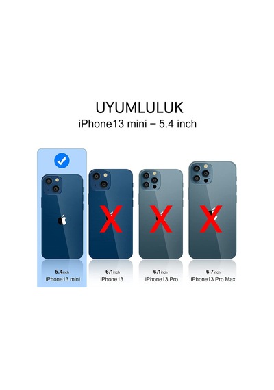 Apple Uyumlu iPhone 13 Mini Kilif 5.4 Seffaf Süper Silikon Kamera Korumali 516039661