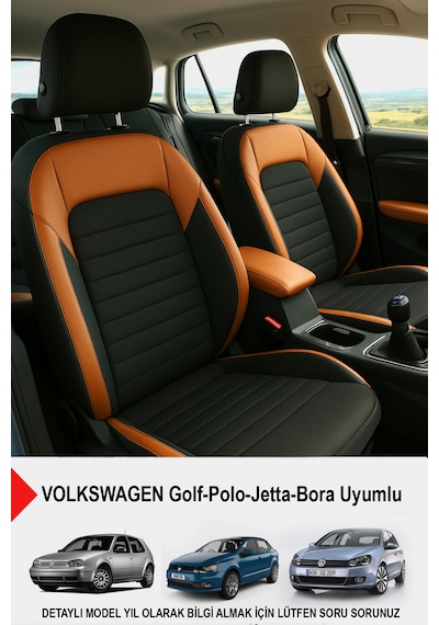 Mocha Taytüyü Oto Koltuk Kılıfı Volkswagen Bora-golf-jetta-polo Uyumlu Taba