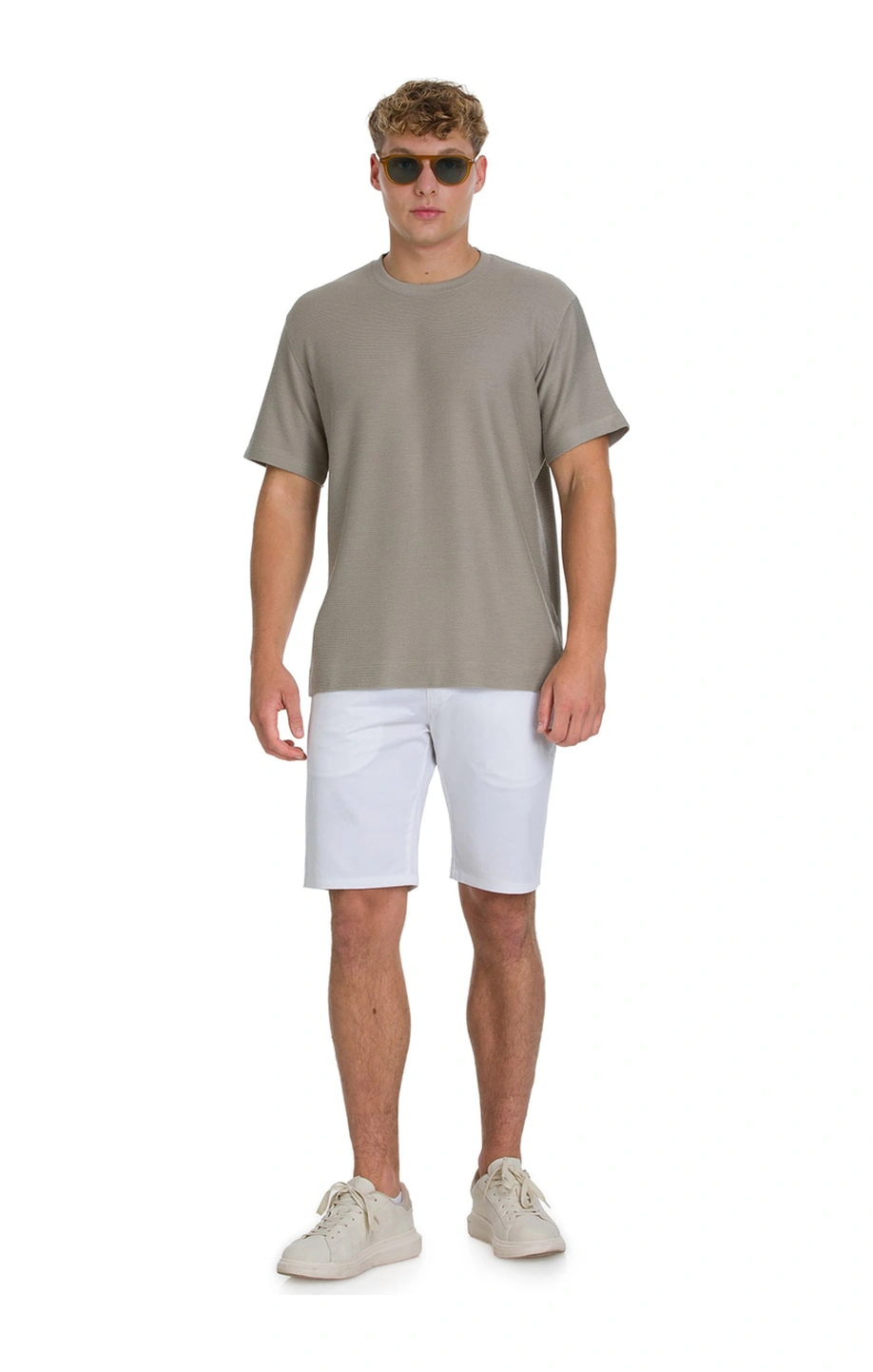 Hatemoğlu Haki Regular Fit Bisiklet Yaka Basic Tişört 35186 497062