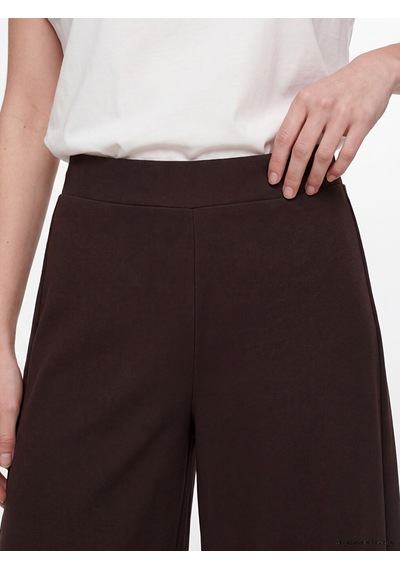 Lcw Comfort Kahverengi Yüksek Bel Geniş Paça Krep Kadın Pantolon