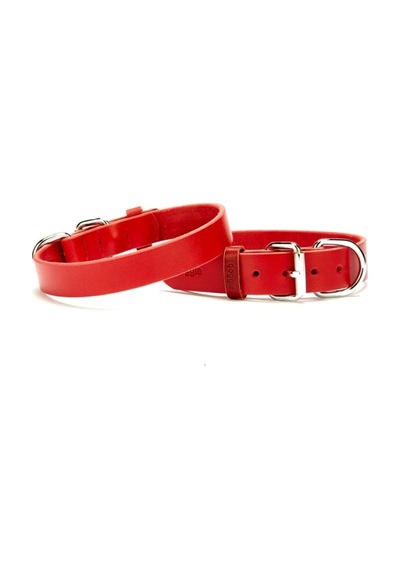 Deri El Yapımı Köpek Boyun Tasması 1,5x32-37 Cm Kırmızı Çok Renkli