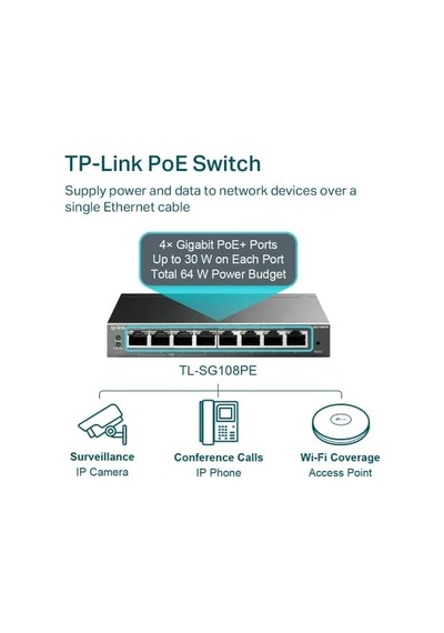 Tl-sg108pe, 8 Port Gigabit / 4 Port Poe Smart Switch