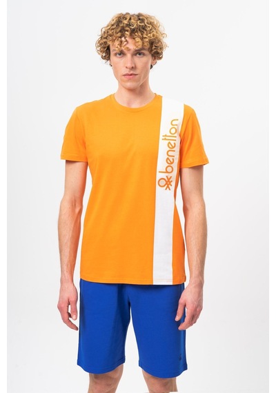 Benetton Bnt-m20474-23y Erkek T-shirt BNT-M20474-R1840 Turuncu