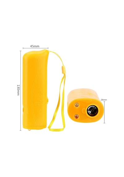 3'ü 1 Arada Köpek Kovucu Havlama Cihazı Ultrasonik Köpek Kovucu Led El Yellow