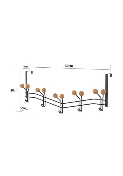 Teknotel-Krom Teknotel 15'Li Kapı Arkası Askısı Metal+Ahşap Mat Siyah Mg089 Diğer