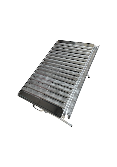 Paslanmaz Kömürlü Mangal 35 X 60 Cm Portatih Ayaklı Kalın Malzeme Gri