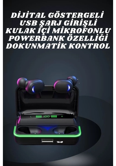 Hepsi İkili Bluetooth Kulaklık Dijital Göstergeli Uzun Pil Ömrü Yüksek Ses Kaliteli Najmaddin